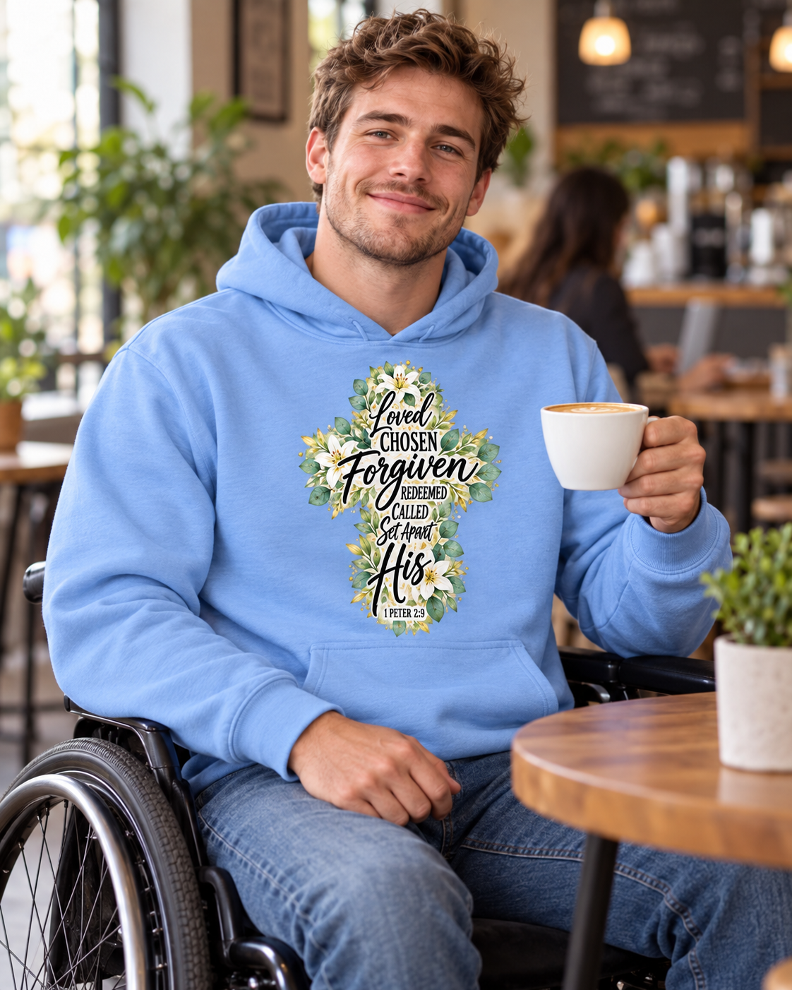 Loved Chosen Forgiven Cross Hoodie