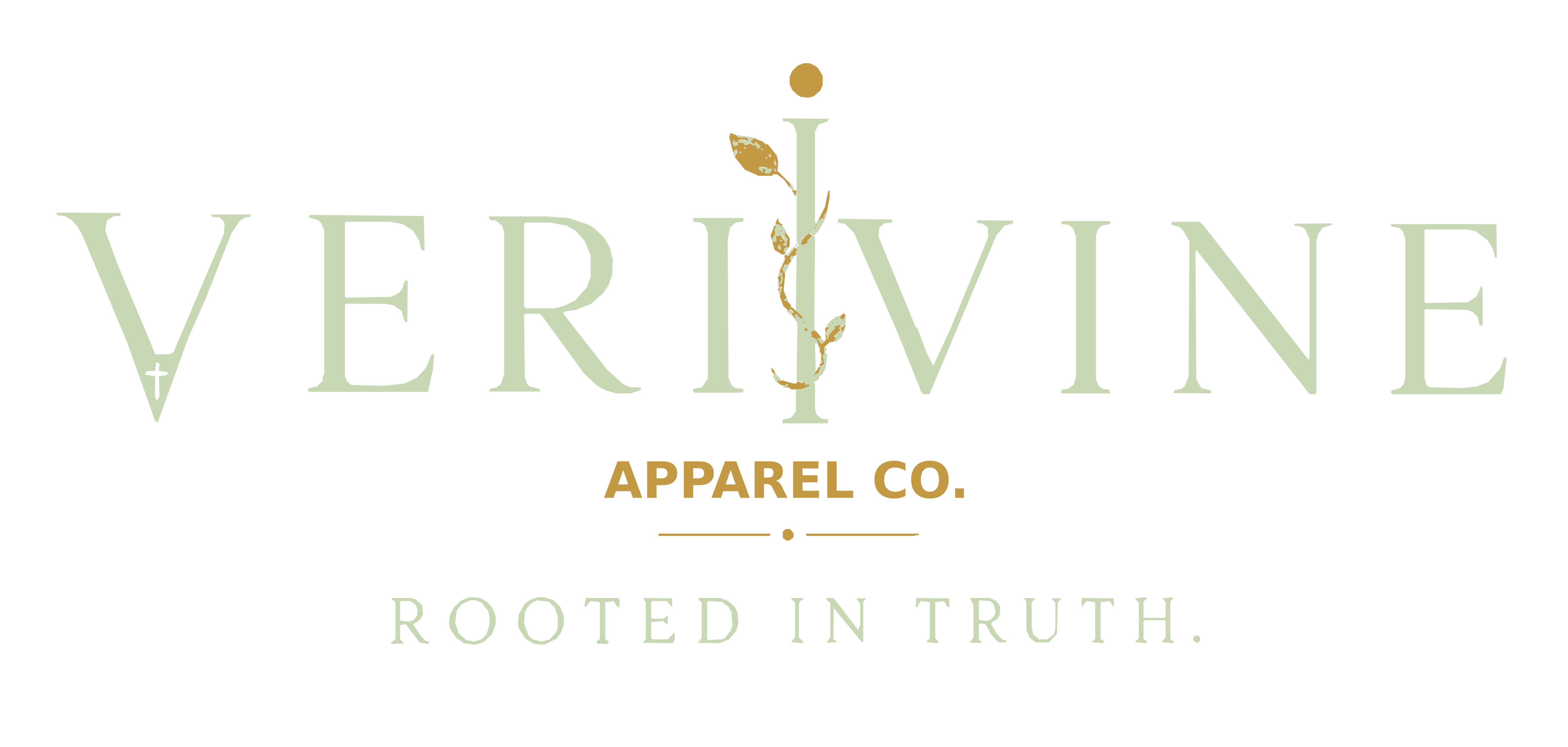 Verivine Apparel Co. rooted in truth wordmark